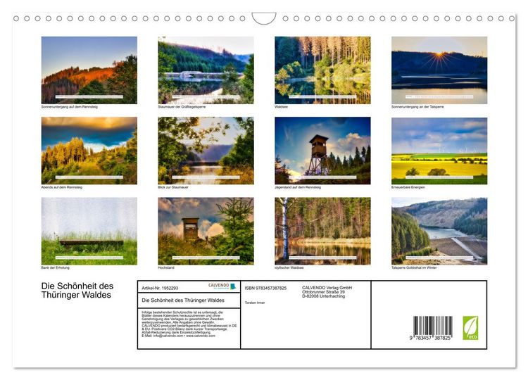 Produktbild: Die Sch&ouml;nheit des Th&uuml;ringer Waldes (Wandkalender 2026 DIN A3 quer), CALVENDO Monatskalender