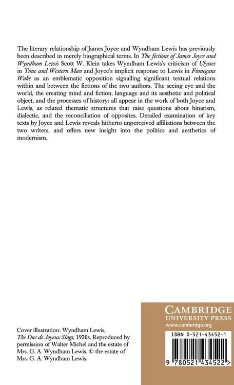 Produktbild: The Fictions of James Joyce and Wyndham Lewis