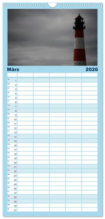 Produktbild: Familienplaner 2026 - St. Peter Ording mit 5 Spalten (Wandkalender, 21 x 45 cm) CALVENDO