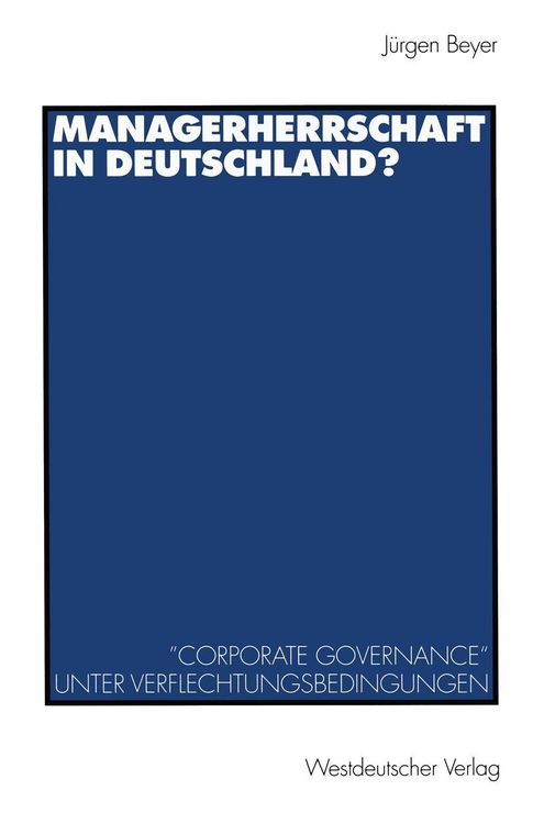 Produktbild: Managerherrschaft in Deutschland?