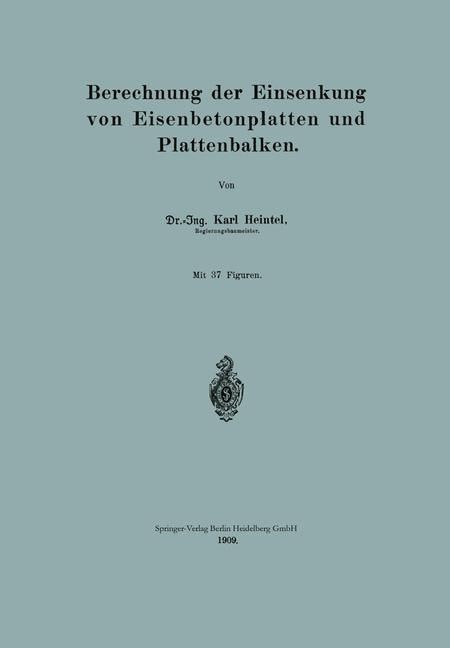 Produktbild: Berechnung der Einsenkung von Eisenbetonplatten und Plattenbalken