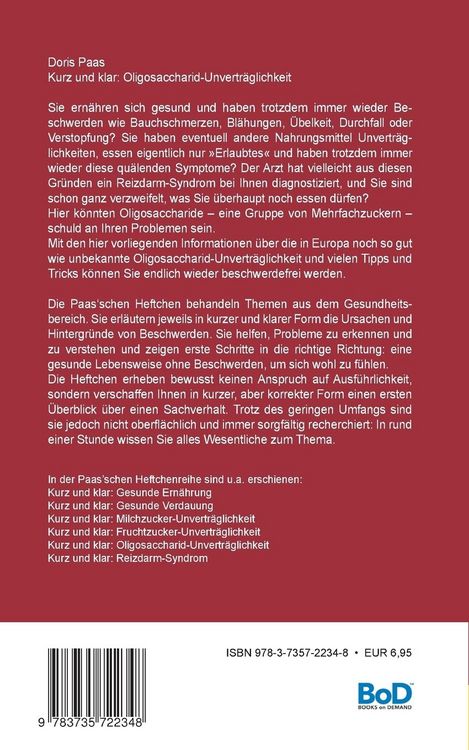 Produktbild: Kurz und klar: Oligosaccharid-Unvertr&auml;glichkeit