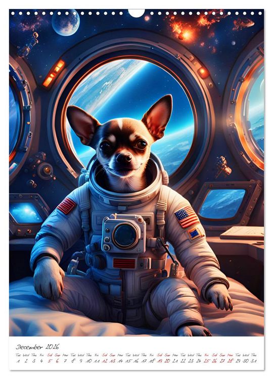 Produktbild: Chihuahua Adventure in Space (Wall Calendar 2026 DIN A3 portrait), CALVENDO 12 Month Wall Calendar