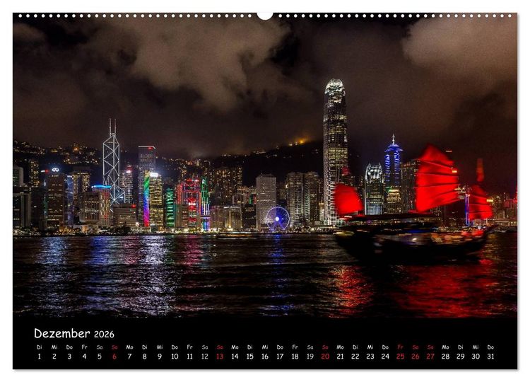 Produktbild: Leuchtende St&auml;dte (hochwertiger Premium Wandkalender 2026 DIN A2 quer), Kunstdruck in Hochglanz