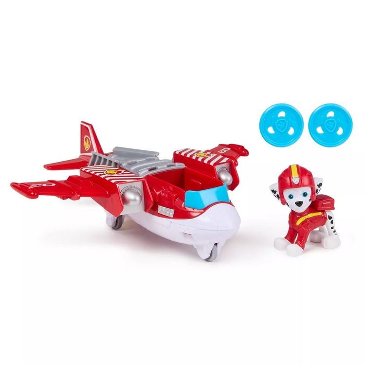 Produktbild: PAW Patrol Air Rescue - Marshalls Feuerwehrflugzeug mit Geschoss-Abwurf und Marshall Spielfigur (Basis Fahrzeug) 
