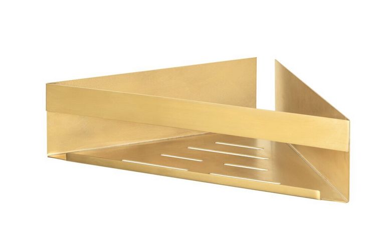 Produktbild: Turbo-Loc&reg; Eckablage Mod. Genova Gold Matt, befestigen ohne Bohren mit Spezial-Klebepad