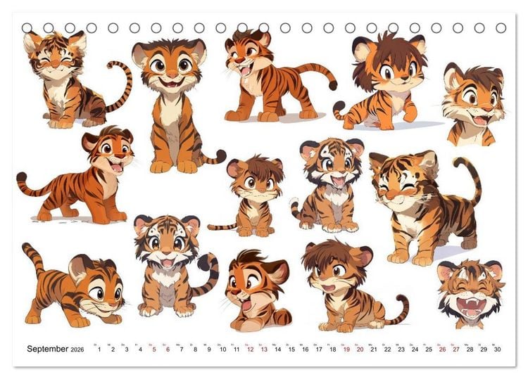 Produktbild: ComicZoo - eine lustige Tiertruppe (Tischkalender 2026 DIN A5 quer), CALVENDO Monatskalender