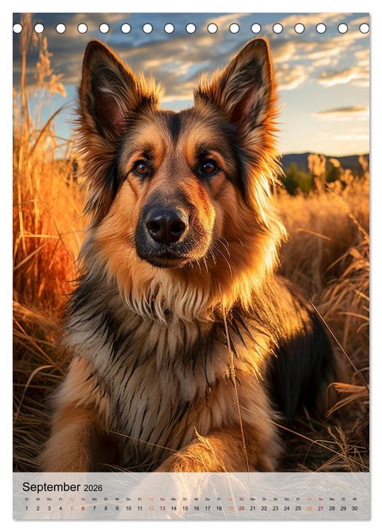 Produktbild: Deutscher Sch&auml;ferhund - mutig und zuverl&auml;ssig (Tischkalender 2026 DIN A5 hoch), CALVENDO Monatskalender