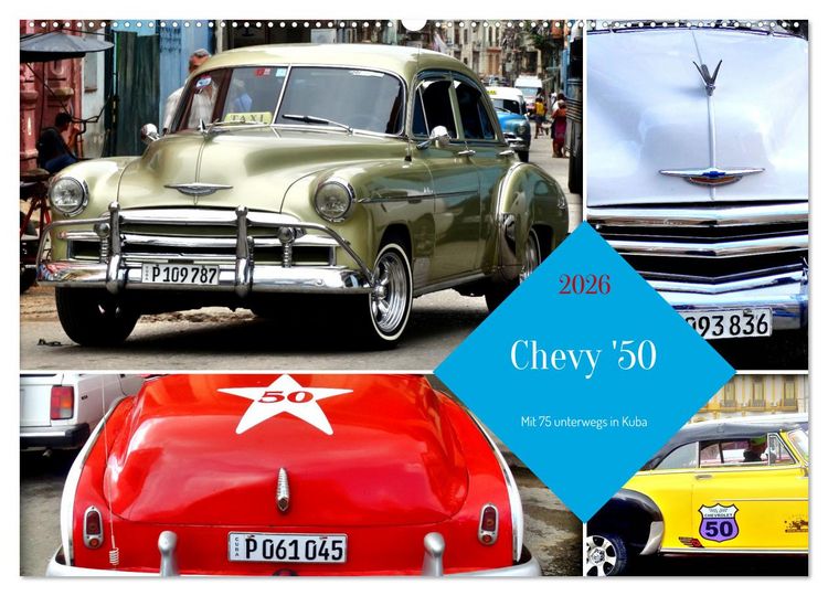 Produktbild: Chevy '50 - Mit 75 unterwegs in Kuba (Wandkalender 2026 DIN A2 quer), CALVENDO Monatskalender