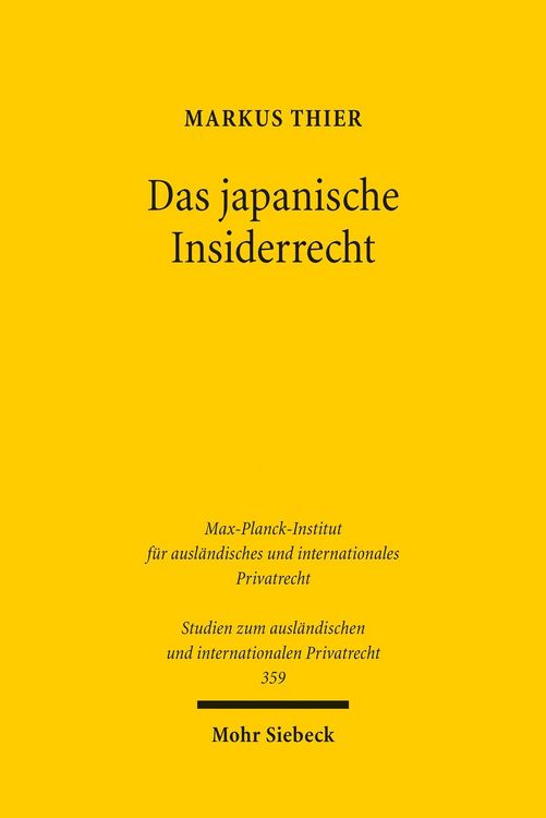 Produktbild: Das japanische Insiderrecht