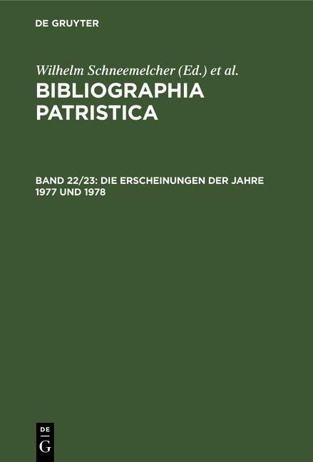 Produktbild: Die Erscheinungen der Jahre 1977 und 1978