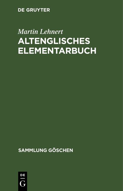 Produktbild: Altenglisches Elementarbuch