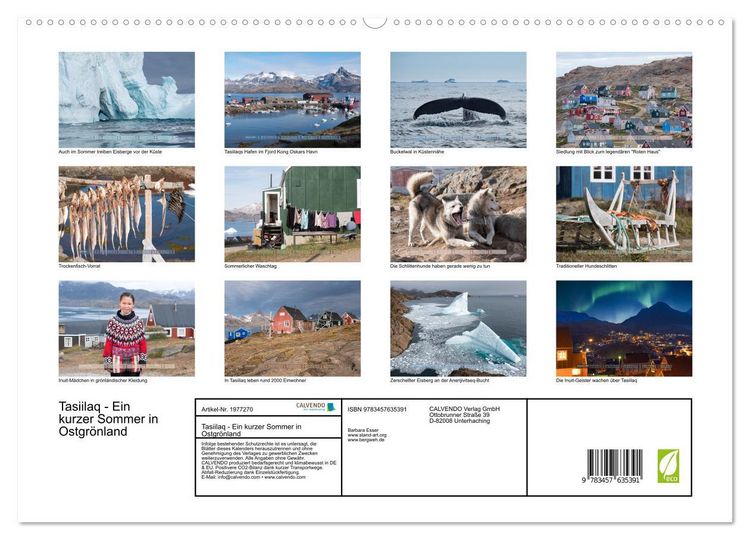 Produktbild: Tasiilaq - Ein kurzer Sommer in Ostgr&ouml;nland (Wandkalender 2026 DIN A2 quer), CALVENDO Monatskalender