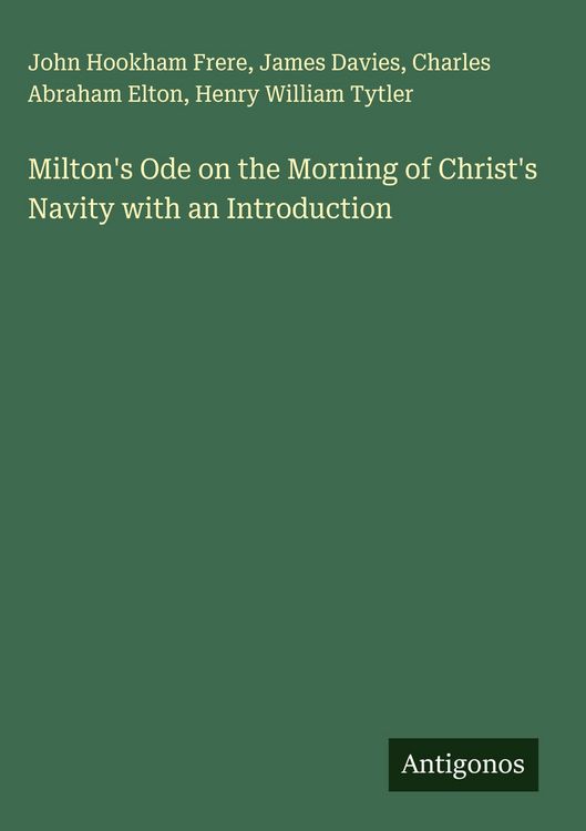 Produktbild: Milton's Ode on the Morning of Christ's Navity with an Introduction