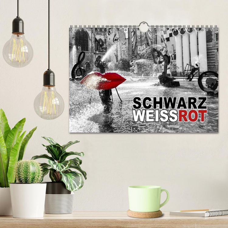 Produktbild: Schwarz - Wei&szlig; - Rot (Wandkalender 2026 DIN A4 quer), CALVENDO Monatskalender