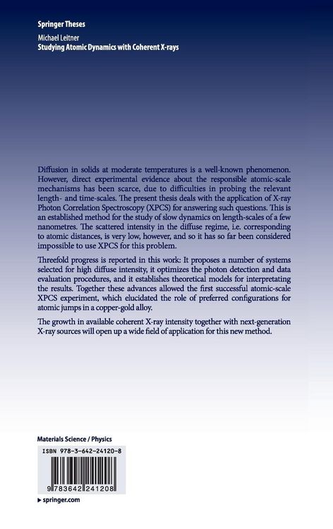 Produktbild: Studying Atomic Dynamics with Coherent X-rays