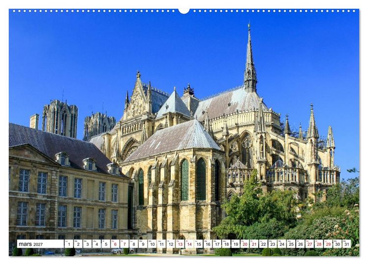 Produktbild: Les cath&eacute;drales fran&ccedil;aises &ndash; Des chefs-d'&oelig;uvre de l&rsquo;architecture gothique (Calendrier mural haut de gamme 2027 DIN A2 vertical), CALVENDO calendrier mensuel