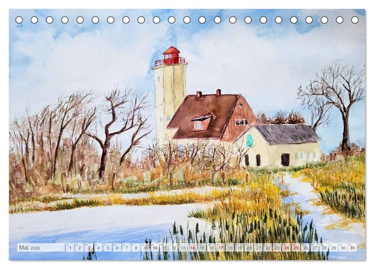 Produktbild: Winterzauberwelt - Gemalte Winterlandschaften (Tischkalender 2026 DIN A5 quer), CALVENDO Monatskalender