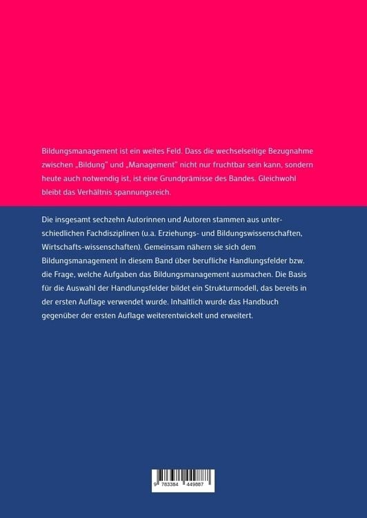 Produktbild: Handlungsfelder des Bildungsmanagements