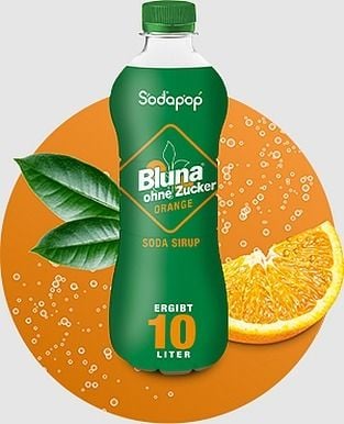 Produktbild: SODAPOP BLUNA Orange Sirup ohne Zucker 500ml f&uuml;r 10 Liter