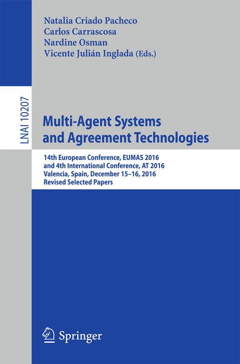 Produktbild: Multi-Agent Systems and Agreement Technologies