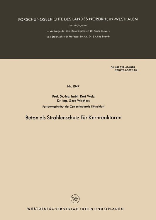 Produktbild: Beton als Strahlenschutz f&uuml;r Kernreaktoren