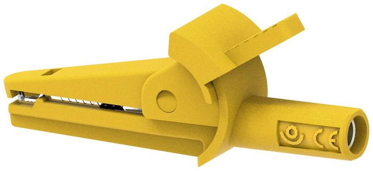Produktbild: Electro PJP 5002-IEC-d4-CD1-J Krokodilklemme Gelb Klemmbereich max.: 9mm L&auml;nge: 51mm 1St.