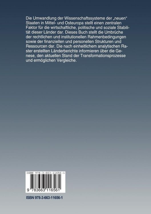 Produktbild: Transformation mittel- und osteurop&auml;ischer Wissenschaftssysteme