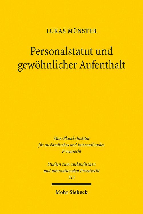 Produktbild: Personalstatut und gew&ouml;hnlicher Aufenthalt