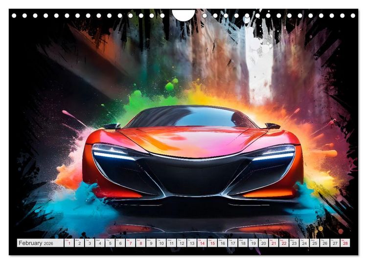 Produktbild: COOL SPORTSCARS Breathtaking AI-generated speedsters (Wall Calendar 2026 DIN A4 landscape), CALVENDO 12 Month Wall Calendar