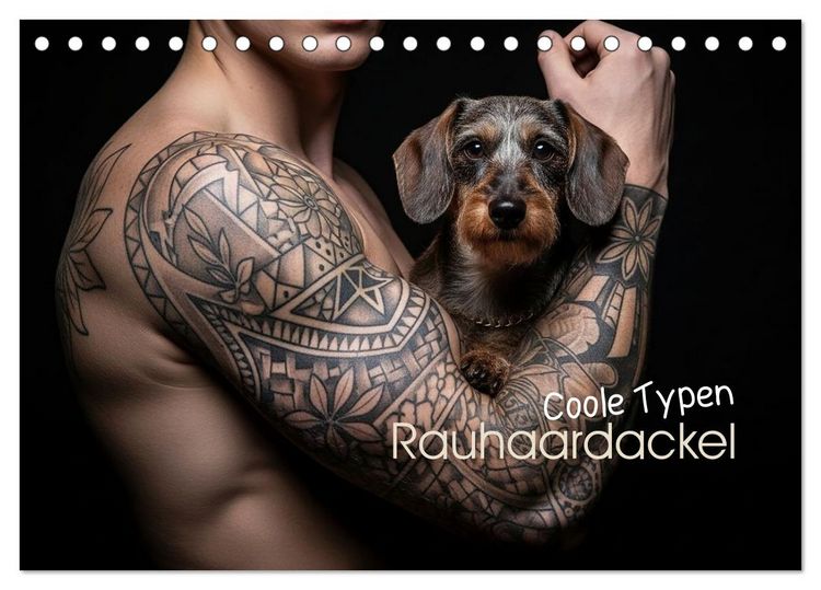 Produktbild: Coole Typen - Rauhaardackel (Tischkalender 2026 DIN A5 quer), CALVENDO Monatskalender