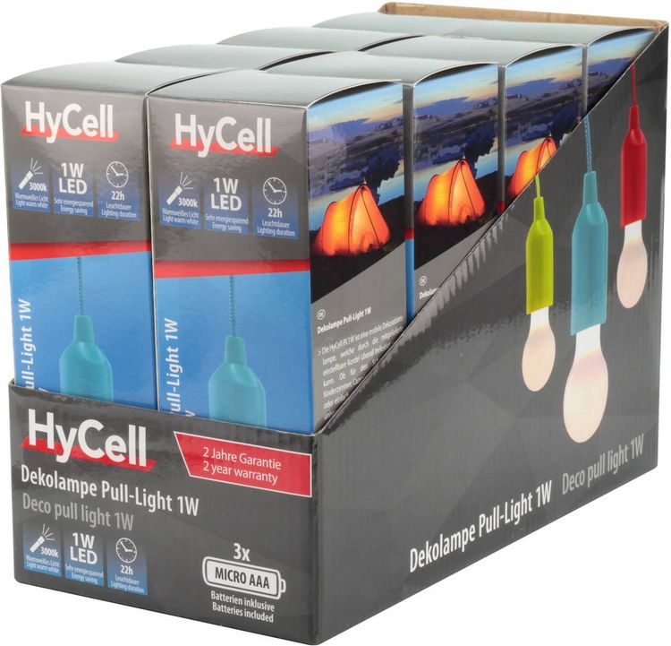 Produktbild: HyCell 1600-0174 Pull-Light PL LED Camping-Leuchte 25 lm batteriebetrieben 50 g Blau