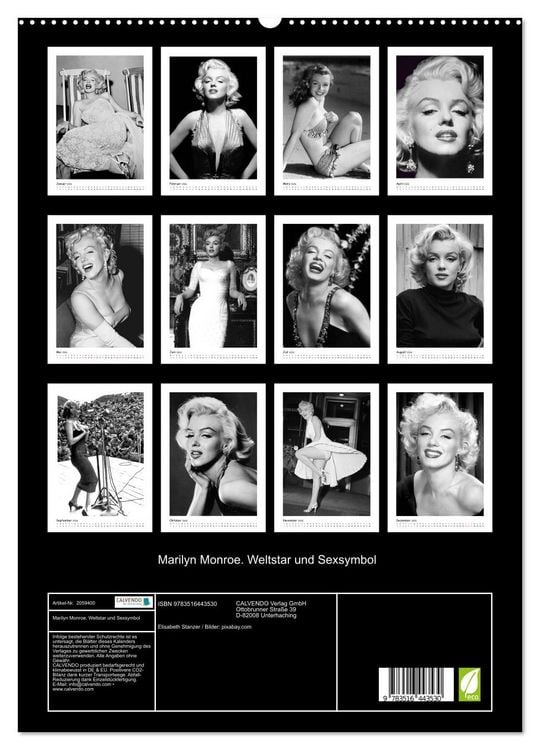 Produktbild: Marilyn Monroe. Weltstar und Sexsymbol (hochwertiger Premium Wandkalender 2026 DIN A2 hoch), Kunstdruck in Hochglanz
