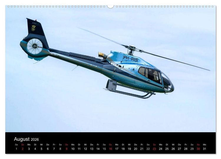 Produktbild: Helicopter 2026 (Wandkalender 2026 DIN A2 quer), CALVENDO Monatskalender