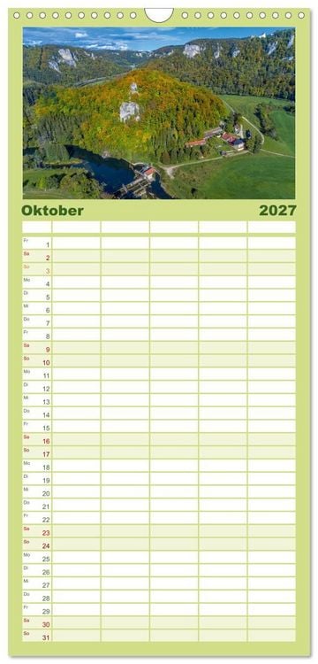 Produktbild: Familienplaner 2027 - Gro&szlig;e Landschaft Obere Donau mit 5 Spalten (Wandkalender, 21 x 45 cm) CALVENDO