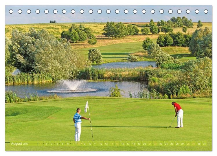 Produktbild: Golfparadiese der Welt (Tischkalender 2027 DIN A5 quer), CALVENDO Monatskalender