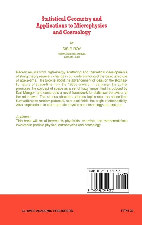 Produktbild: Statistical Geometry and Applications to Microphysics and Cosmology