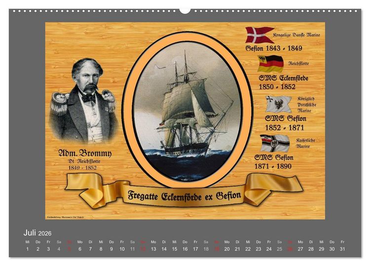 Produktbild: 500 Jahre unter Segeln - von der GOLDEN HIND zur KERSHONES (Wandkalender 2026 DIN A2 quer), CALVENDO Monatskalender
