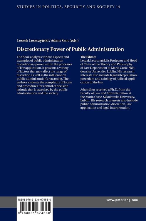 Produktbild: Discretionary Power of Public Administration