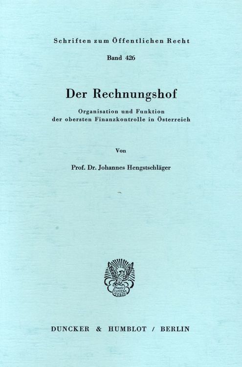 Produktbild: Der Rechnungshof.