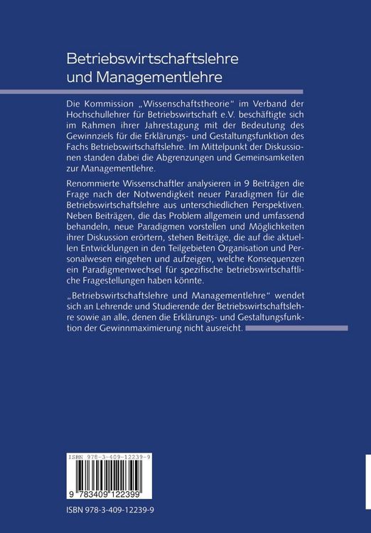 Produktbild: Betriebswirtschaftslehre und Managementlehre