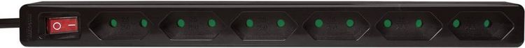 Produktbild: LogiLink LPS232B Steckdosenleiste mit Schalter 6fach Schwarz Eurostecker 1 St.