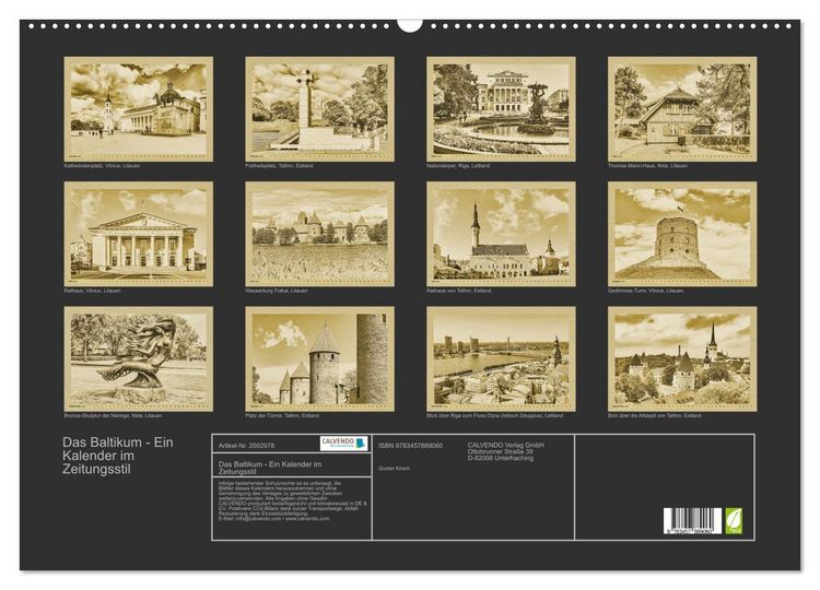 Produktbild: Das Baltikum - Ein Kalender im Zeitungsstil (Wandkalender 2026 DIN A2 quer), CALVENDO Monatskalender