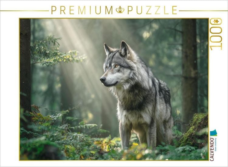 Produktbild: CALVENDO Puzzle Still, wachsam und eins mit dem Wald | 1000 Teile Lege-Gr&ouml;&szlig;e 64x48cm Foto-Puzzle f&uuml;r gl&uuml;ckliche Stunden