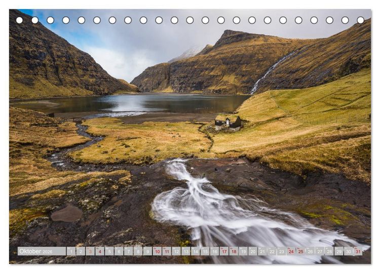 Produktbild: Traumlandschaft im Nordatlantik. F&auml;r&ouml;er Inseln (Tischkalender 2026 DIN A5 quer), CALVENDO Monatskalender