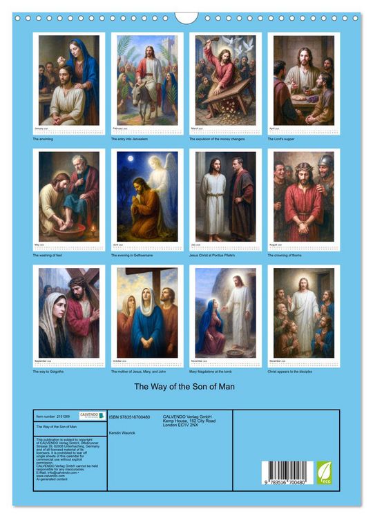 Produktbild: The Way of the Son of Man (Wall Calendar 2026 DIN A3 portrait), CALVENDO 12 Month Wall Calendar