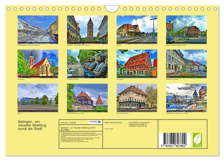 Produktbild: Balingen - ein visueller Streifzug durch die Stadt (Wandkalender 2026 DIN A4 quer), CALVENDO Monatskalender