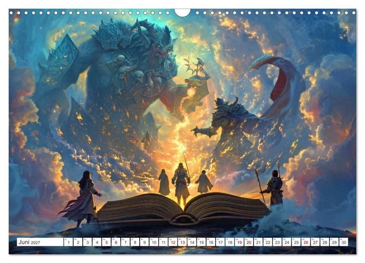 Produktbild: Welten zwischen den Zeilen - B&uuml;cher, die Tr&auml;ume wecken (Wandkalender 2027 DIN A3 quer), CALVENDO Monatskalender