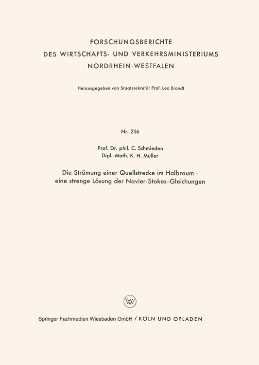 Produktbild: Die Str&ouml;mung einer Quellstrecke im Halbraum &mdash; eine strenge L&ouml;sung der Navier-Stokes-Gleichungen