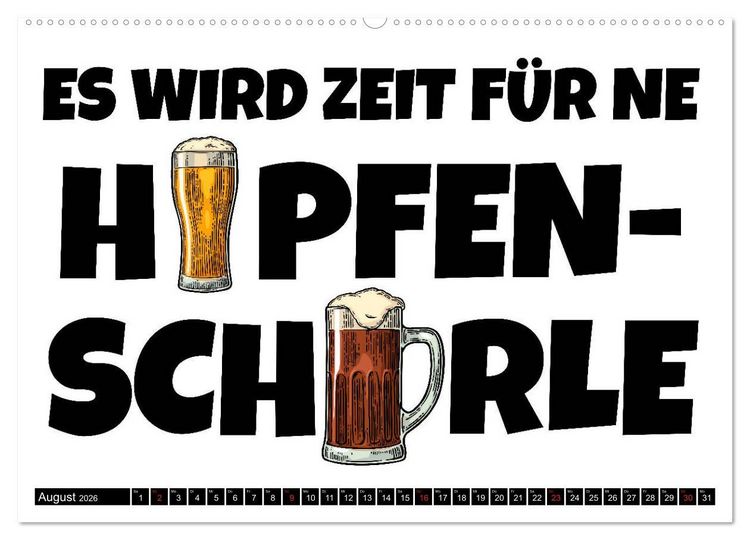 Produktbild: Bier - Lustige Spr&uuml;che und Grafiken (hochwertiger Premium Wandkalender 2026 DIN A2 quer), Kunstdruck in Hochglanz